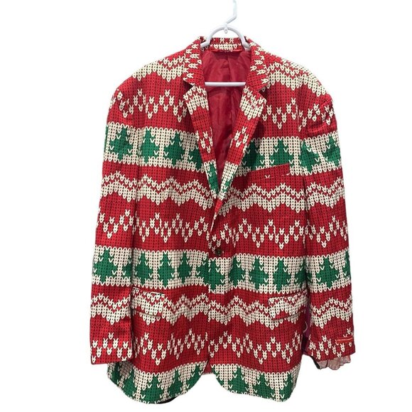 Shinesty Mens Blazer Suit Coat Jacket Holiday Ugly Christmas Size 54